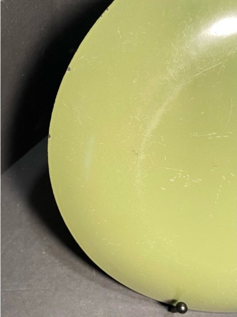 Cathrineholm Avacado Green with White Lotus Pattern Enamelware Plate - Picture 3 of 3